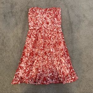 Love Fire Floral Strapless Lace Fit and Flare Dress